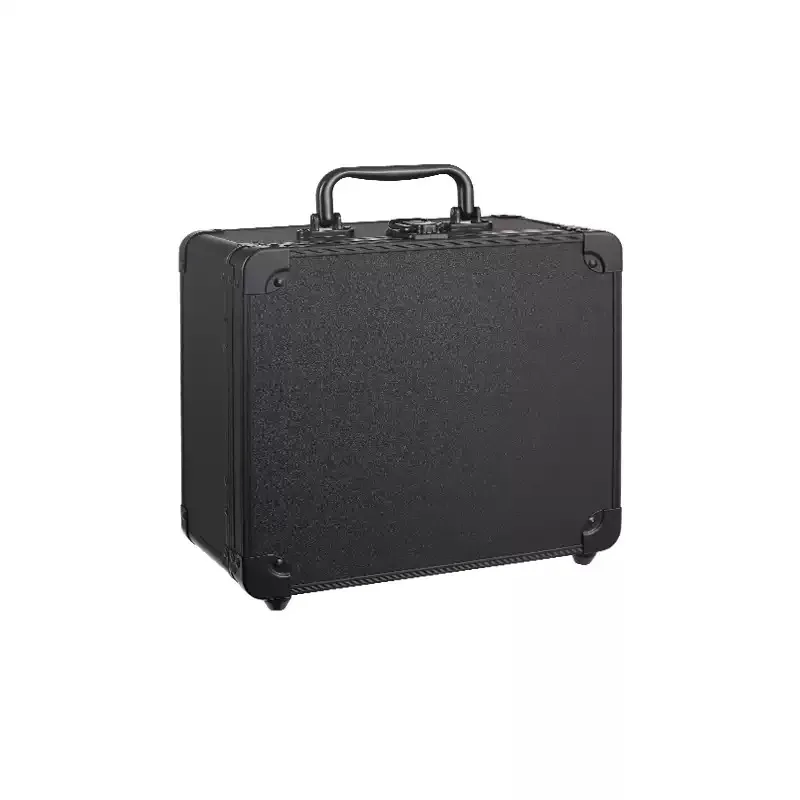 Portable Hard Makeup Case with LED Light Mirror Large Capacity Cosmetic Storage Hand‑held Beauty Box  Makeup Artist Travel Use