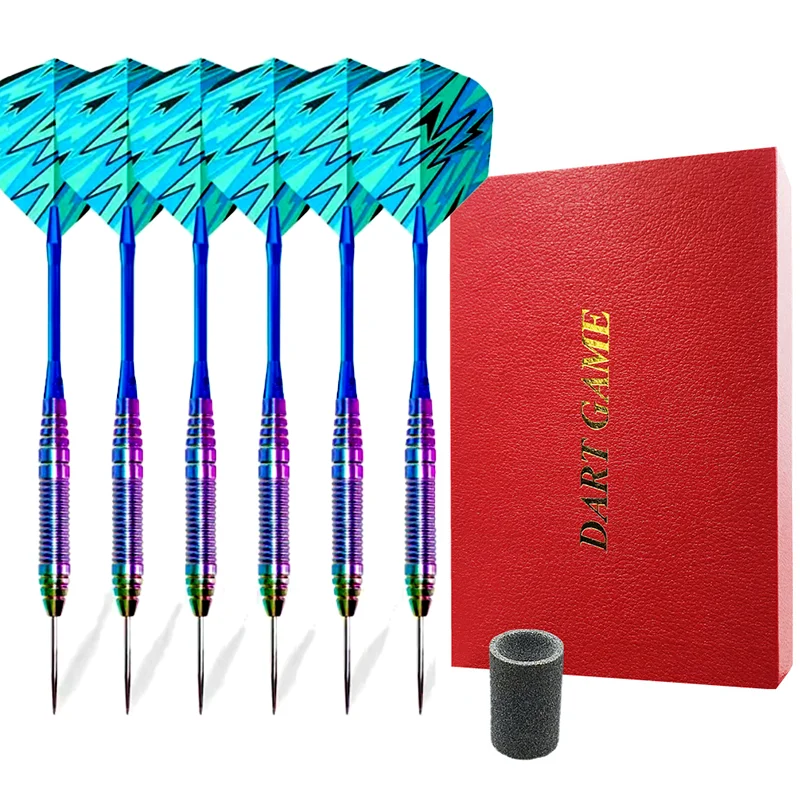

Набор металлических дротиков с металлическими наконечниками 22 г, профессиональные дротики для дартса, стальные наконечники, железный корпус, алюминиевые шафты, точилка для дротиков, подарочная коробка