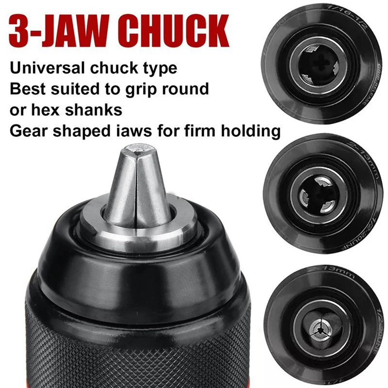 Metal Heavy Duty 13Mm Keyless Drill Chuck Hex Shank/SDS/Socket Square Female Adaptor Hardware Tool Professional