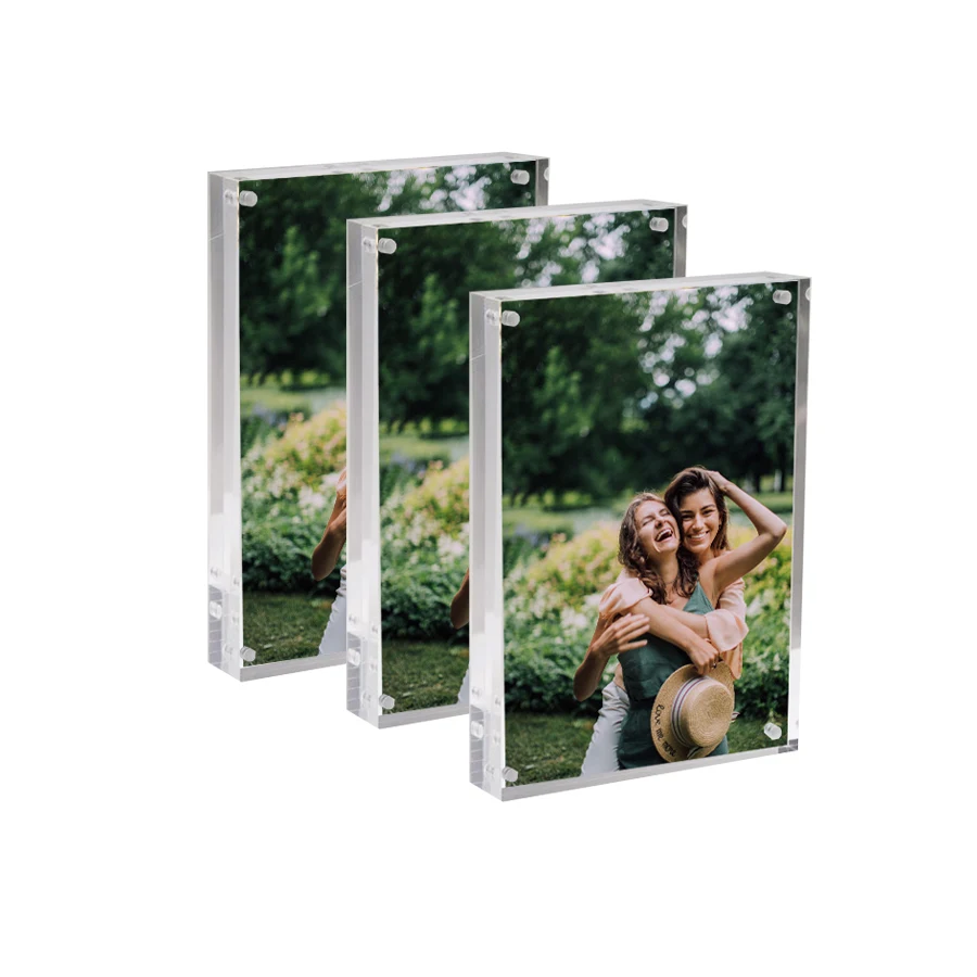 Acrylic Magnetic Photo Frame 3-Piece Set, High-Definition Material, Home Photo Frame Combo