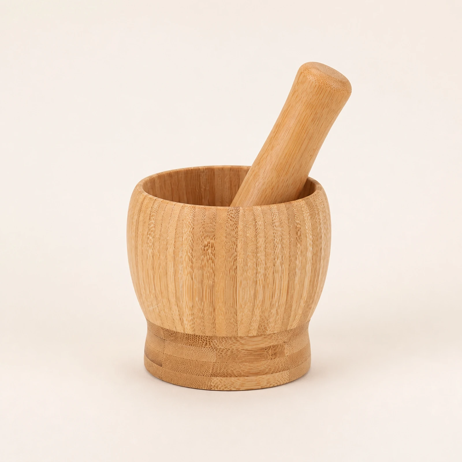 Bamboo Mortar and Pestle Wooden Mortar and Pestle Seasoning Grinder Natural Garlic Crusher Manual for Home Cooks