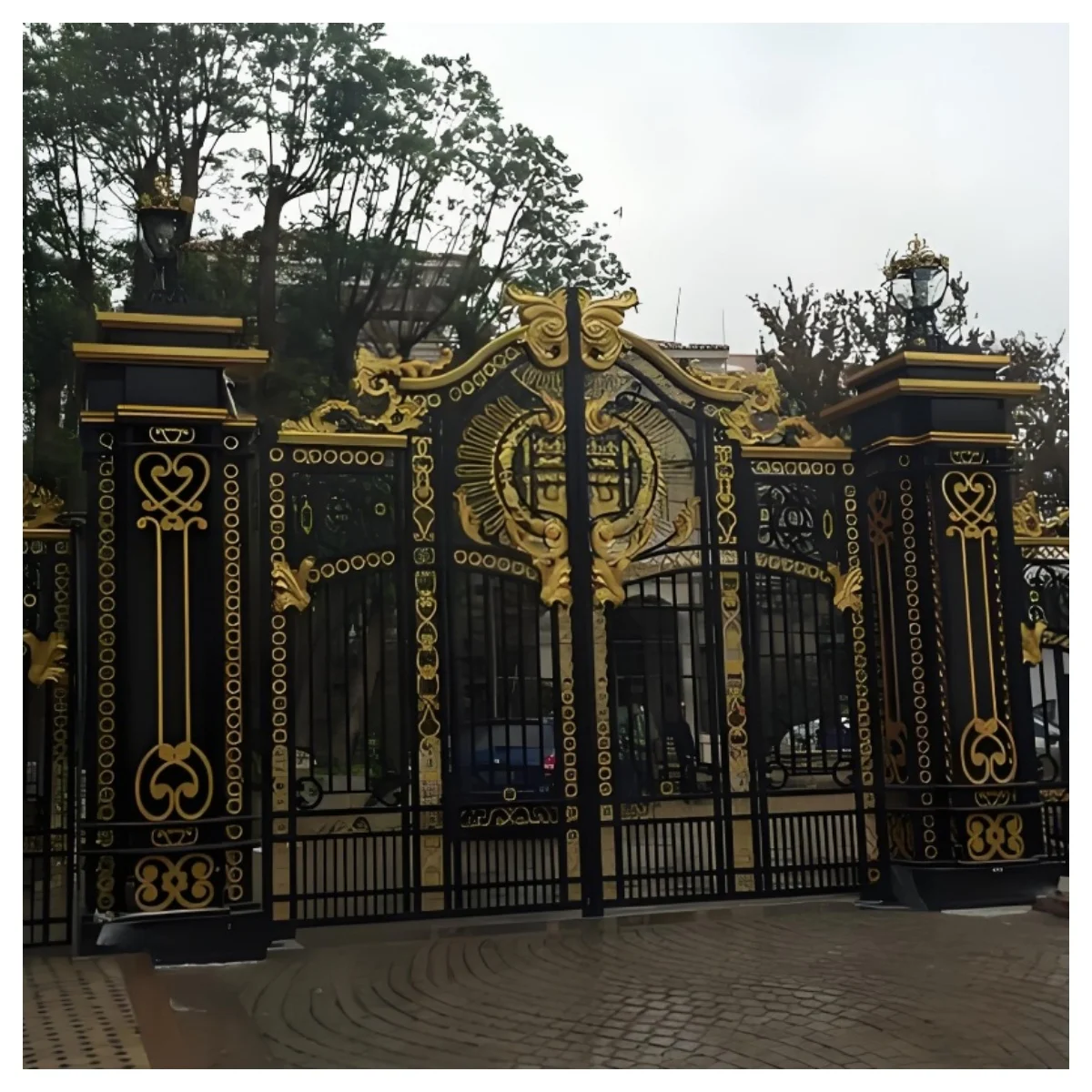 Main Driveway Gate Super Heavy Duty Multi-Point Locking Wrought Iron Front Entry Gate