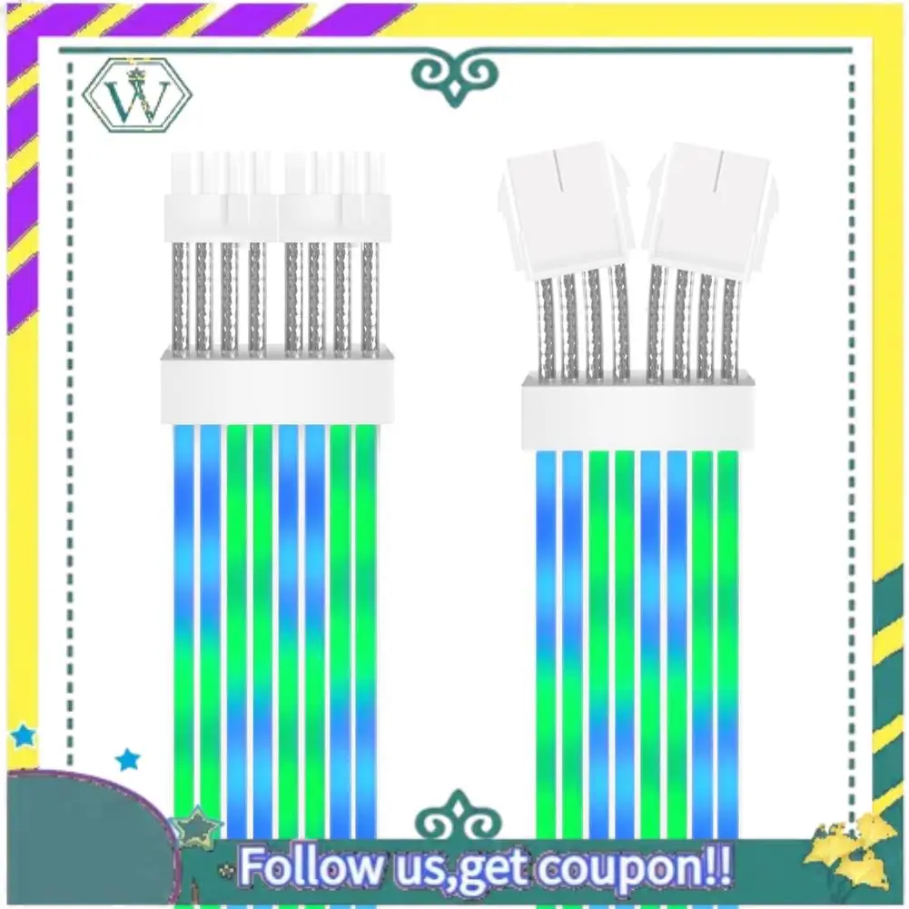 NEW ARGB PSU Cables 2X8pin PCIE ARGB PSU Cables Soft Silicone Bendable For Gaming PC Build