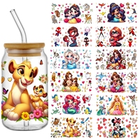 Miniso cartoon 3D Transfer Sticker For 16oz Libbey Glass Waterproof Mug Cup Wraps UV DTF Stickers Custom Decal Logo