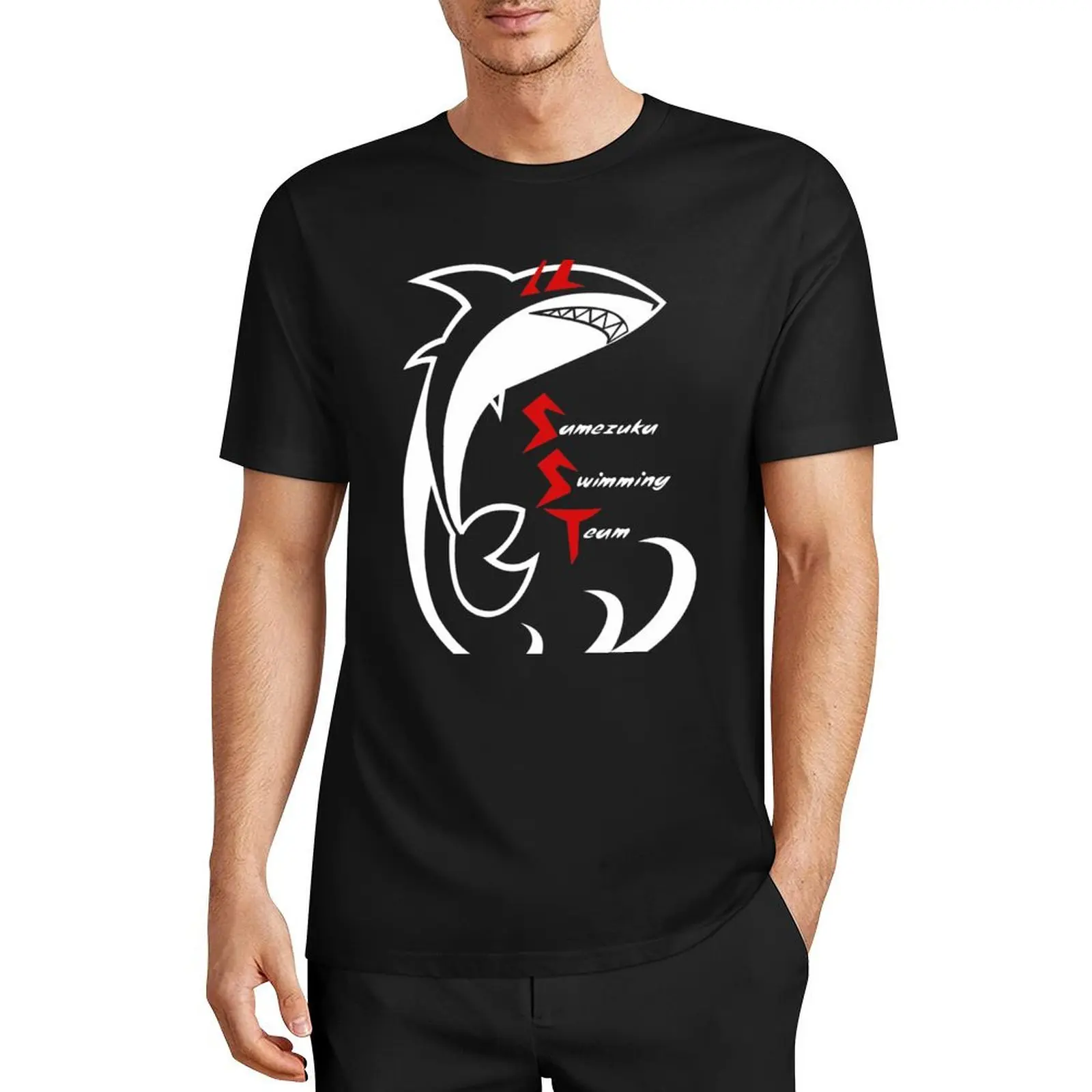 Футболка с логотипом команды плавания Samezuka, недорогая футболка, мужские Забавные футболки