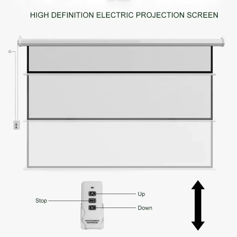 

Large Size 200 Inch Electric Projector Screen High Quality Tubular Motor Motorized Projection Screen with RF Remote Control