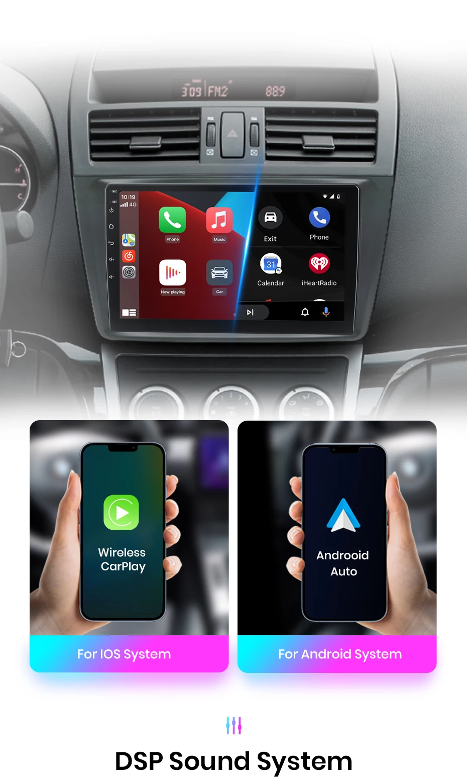 Junsun Carplay Android Auto Autoradio für Mazda 6 Rui Gh 2008 - 2015 GPS Intelligente Systeme Stereo Multimedia Autoradio – Detail 10