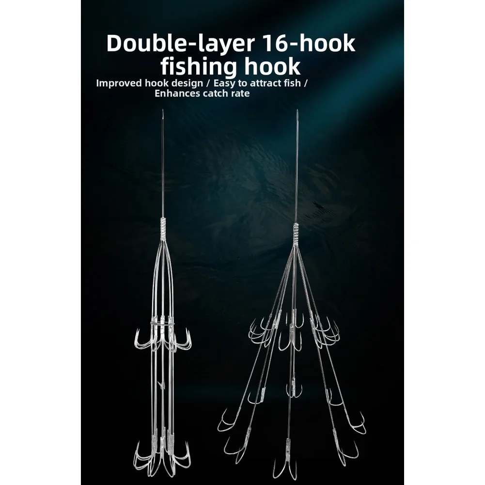 For Sea Fishing for octopus Squid Hook High Carbon Steel Hook Carpfishing 36.5*6cm Ultra-pointed Tips Stainless Steel