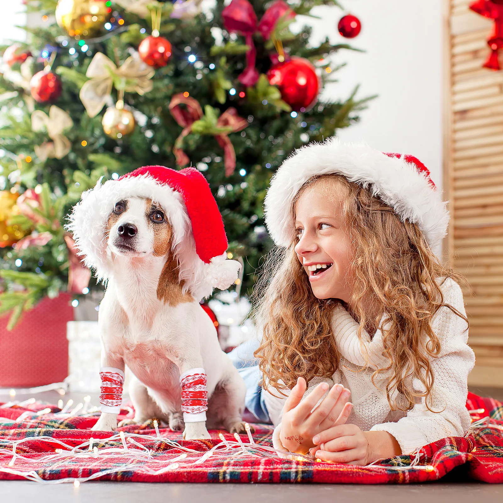 4 قطعة كم الساق الحيوانات الأليفة دائم القطن مطاطا الكلب الركبة حامي الأوساخ برهان المضادة للانزلاق الساق هدفين غطاء الكلب الأكمام #4