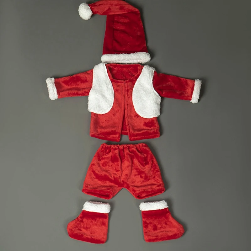 Pasgeboren Fotografie Props Kerstoutfits Baby Baby Broek Hoed Schoenen Set D5QA