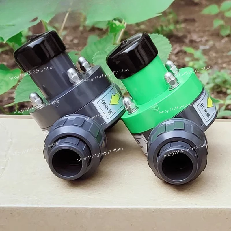DN15/20 UPVC slipknot for metering pumps, plastic back pressure valve/safety valve, one-way pressure relief valve