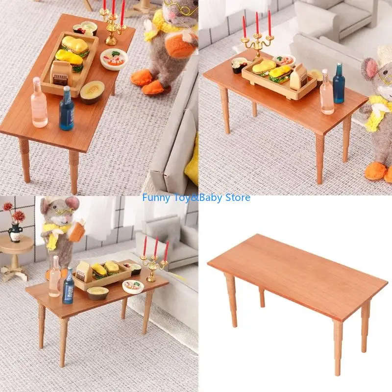 1/12 รูปแบบไม้ขนาดเล็กรูปแกะสลัก Handcrafts Doll House Furniture สำหรับห้องนั่งเล่นที่สมจริงแสดงฉากใช้ C90B