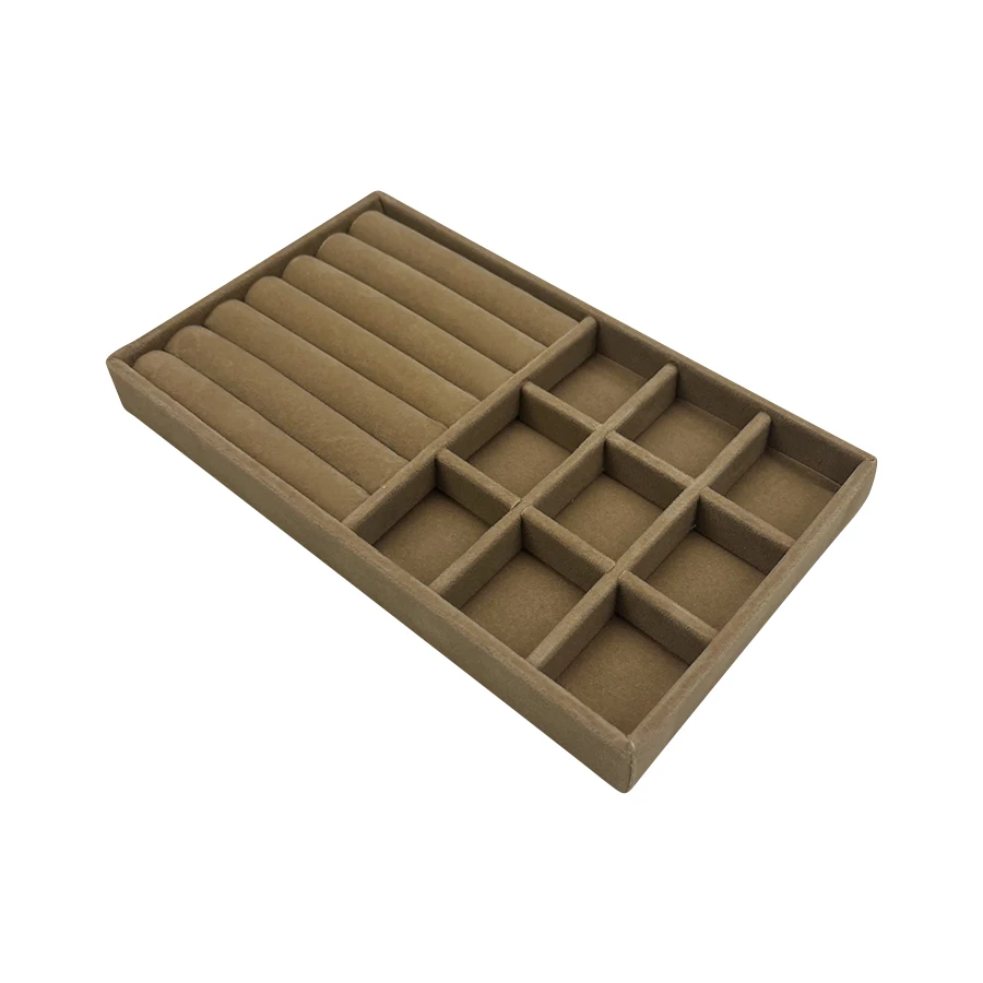Flocking Jewelry Box, Brown Color, Elegant Storage