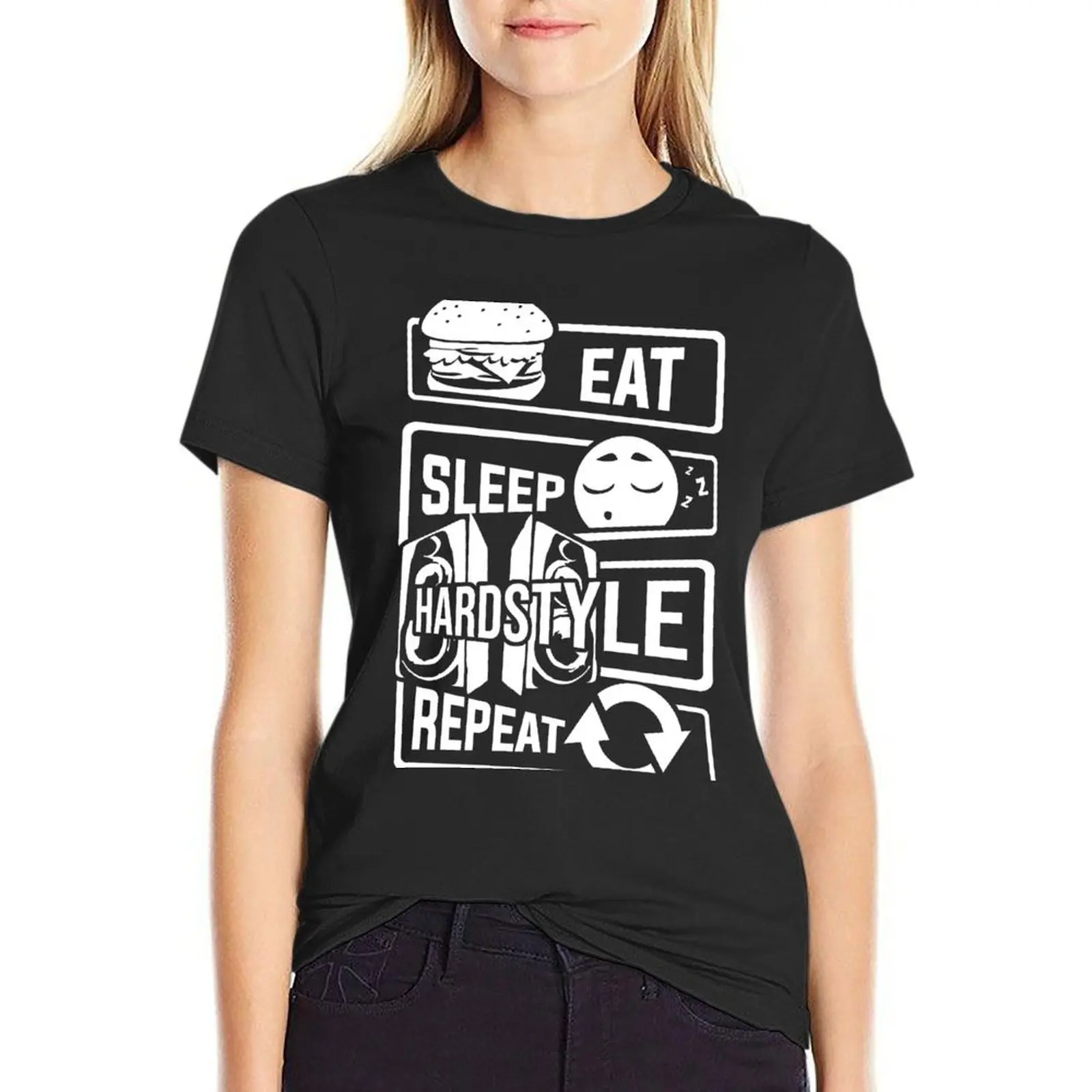 Eat Sleep Hardstyle Repeat - Bass Party Dancing T-Shirt cute tops graphics animal print shirt for girls Women's tops