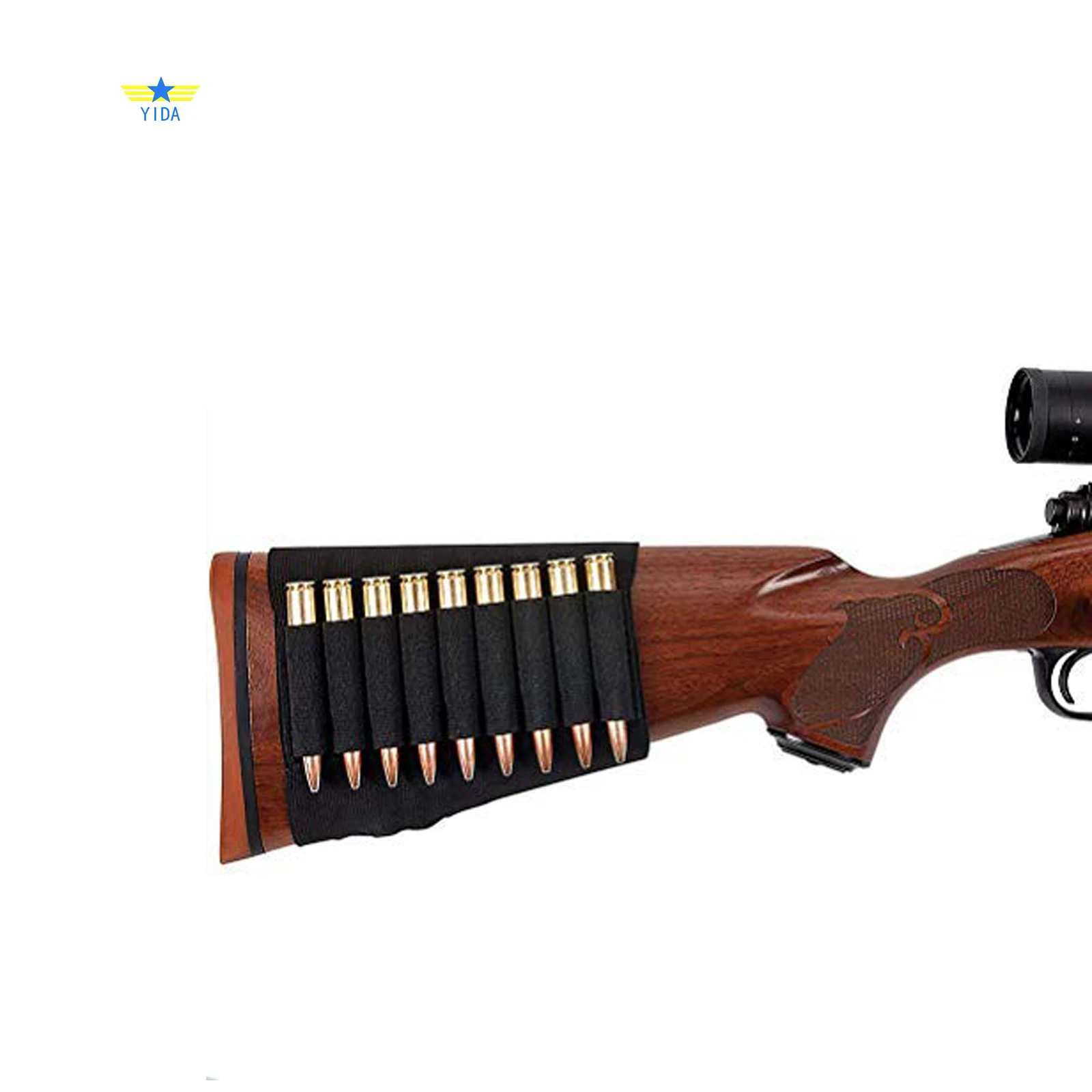 Coolrunner 9 Round Rifle Buttstock Shell for .270, 30-30, 30-06, 45, 0.30in to 0.50in Ammo Shotgun Holder for Hunting