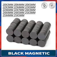 General Magnets 20mm 22mm 24mm 25mm Ferrite Ordinary Black Magnet Crafts Magnets Refrigerator Sticker DIY Magnet Patch