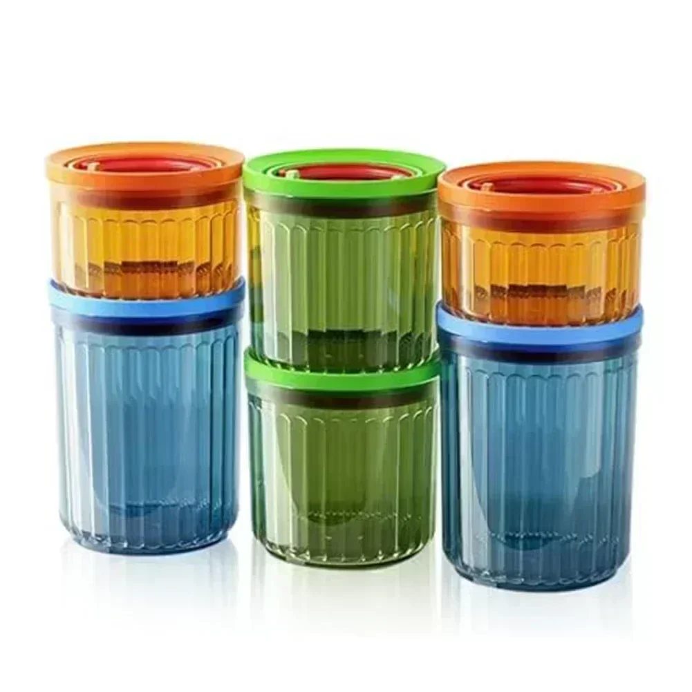 Stackable Kitchen Storage Airtight Food Storage For Nuts And Snacks Compact Design Innovative Pop-Up Mechanism