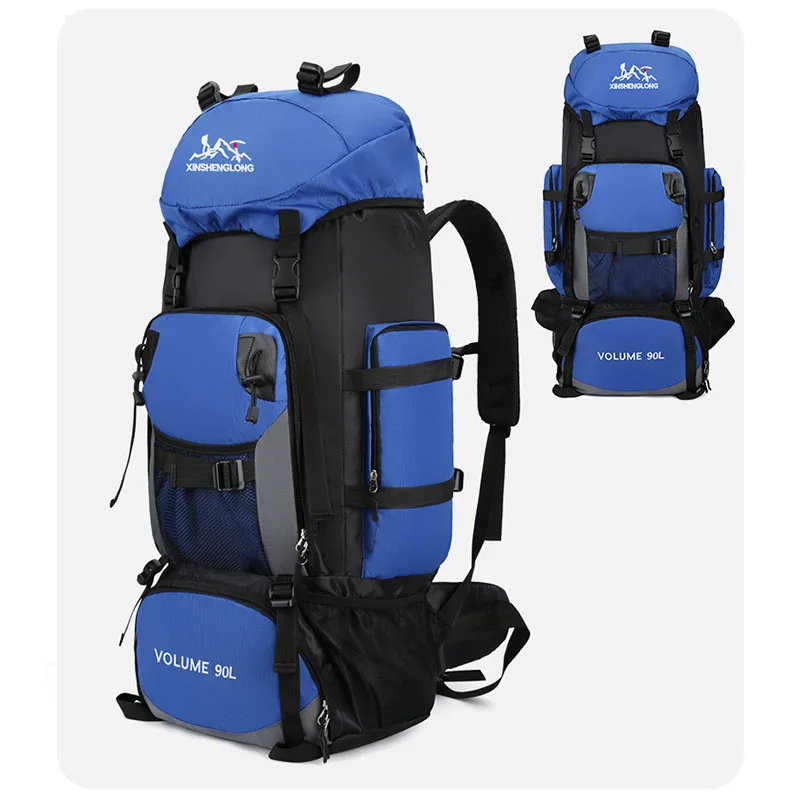 Imagem -05 - Mala de Viagem de Grande Capacidade para Homens e Mulheres Mochila Impermeável ao ar Livre Mochila de Montanhismo para Caminhadas e Campismo 90l