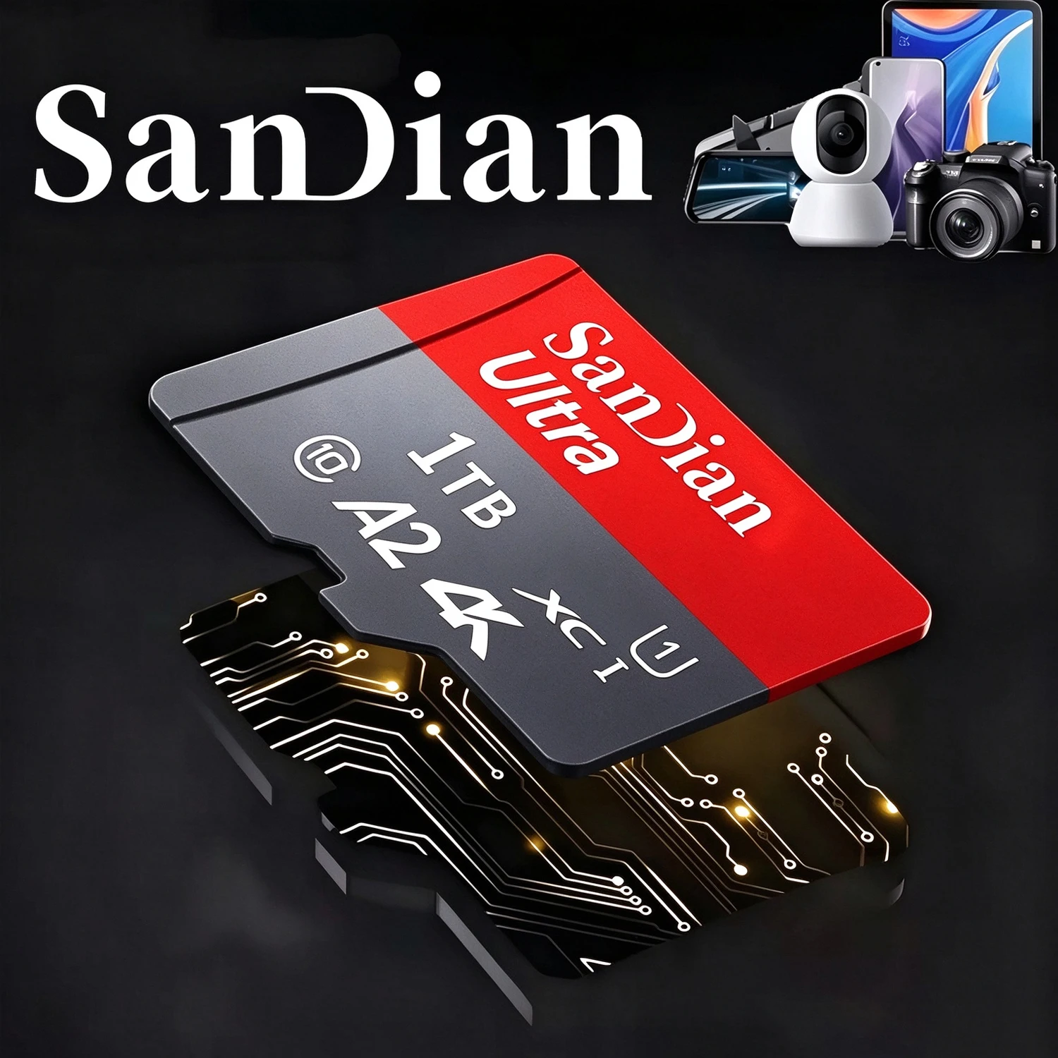 128GB USB Adapter SD Memory Card 256GB High Speed Micro TF Card Class 10 High Capacity for Mobile Phone Laptop PC Camera Mac