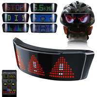 Bike Helmet LED Display Taillight Bicycle Motorcycle Helmet Safety Signal Warning Rear Lamp Waterproof LED Light Screen