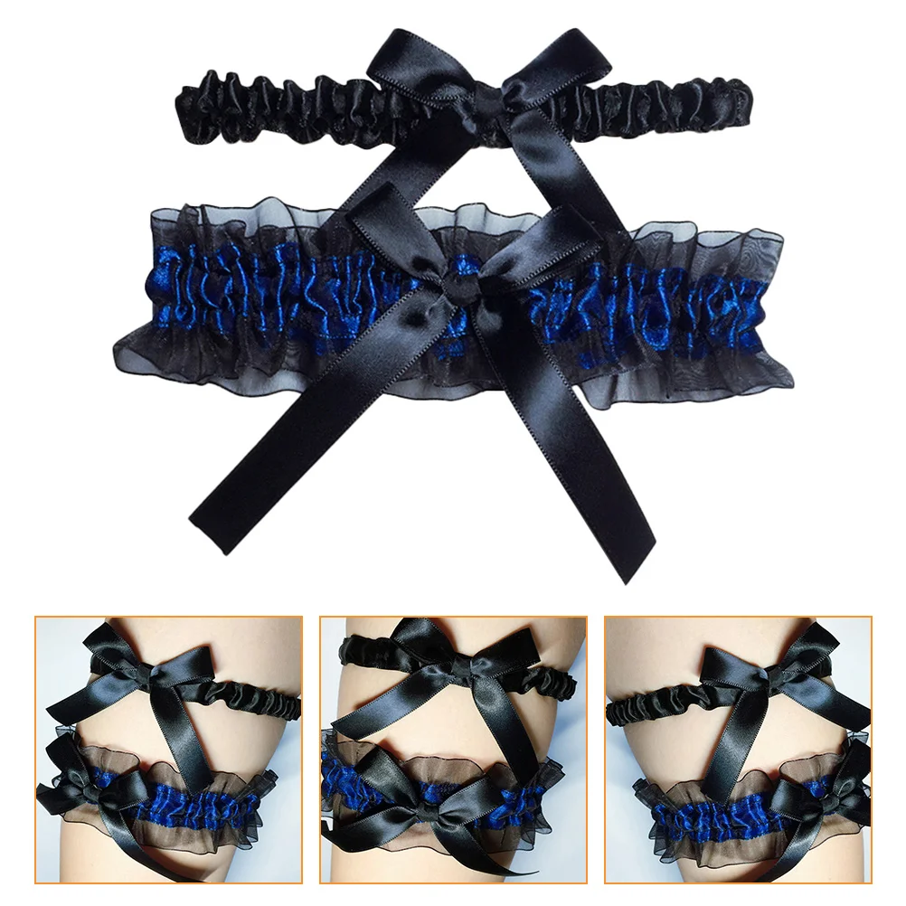 Bowknot anel perna gravata de casamento meias de strass pano preto noiva