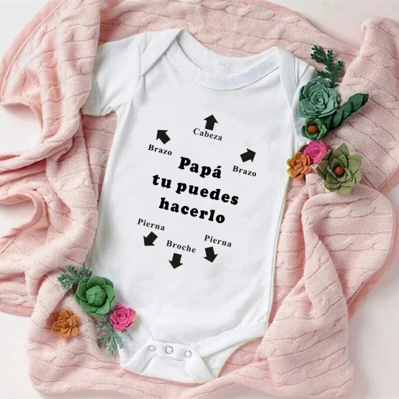 

Papa Tu Puedes Hacerlo Baby Bodysuits Cotton Short Sleeve Infant Rompers Body Newborn Boys Girls Ropa Jumpsuits Gift For New Dad