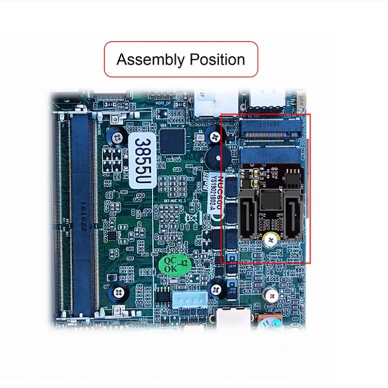NGFF Key A+E PCI Express to SATA 3.0 6Gbps Dual Ports Adapter Converter Hard Drive Extension Card JMB582 2230