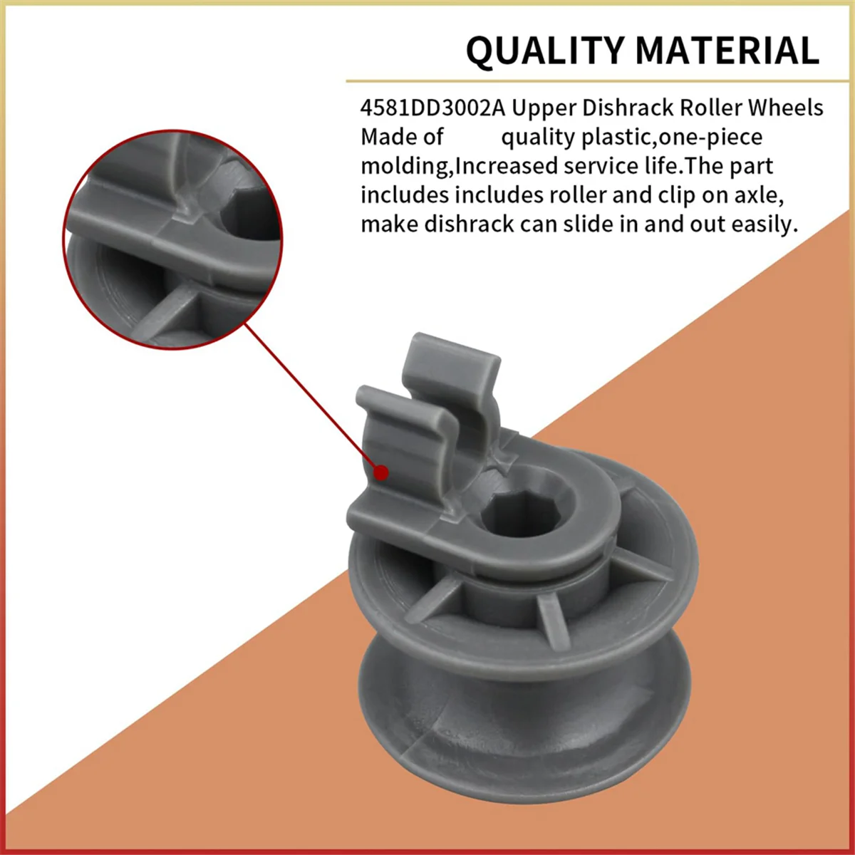 A86I-8Pcs 4581DD3002A Dishwasher Upper Rack Wheels,Dishrack Roller and Axle Assembly Replacement Part for LG