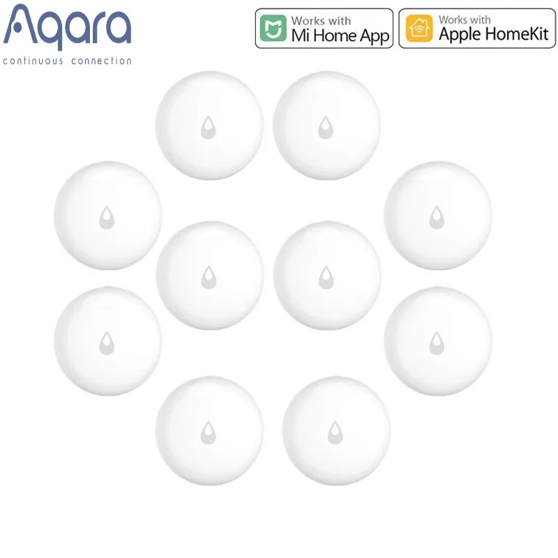 Aqara-Capteur de température de porte Zigéquation, capteurs de mouvement d'eau, connexion sans fil, fonctionne avec XiaoMi Home, HomeKit, vente en gros, 10 pièces