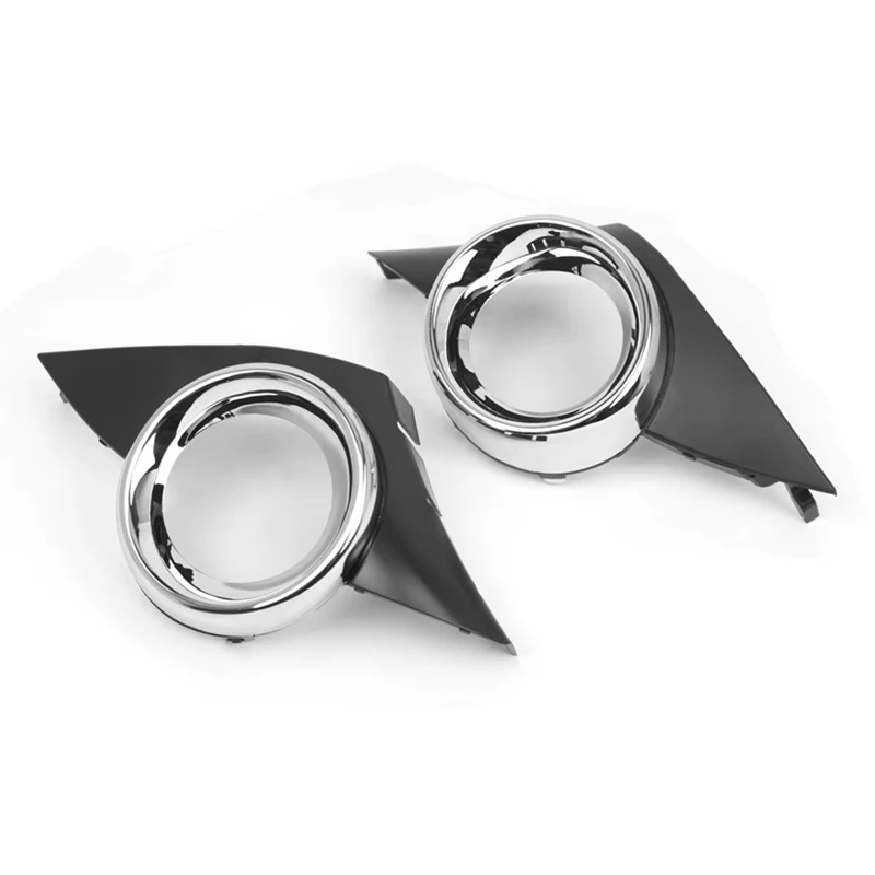 1Pair Car Front Bumper Fog Light Chrome Cover Bezel 452HW 7452HX For Peugeot 207CC 2008-2014 Fog Lamp Trim Frame