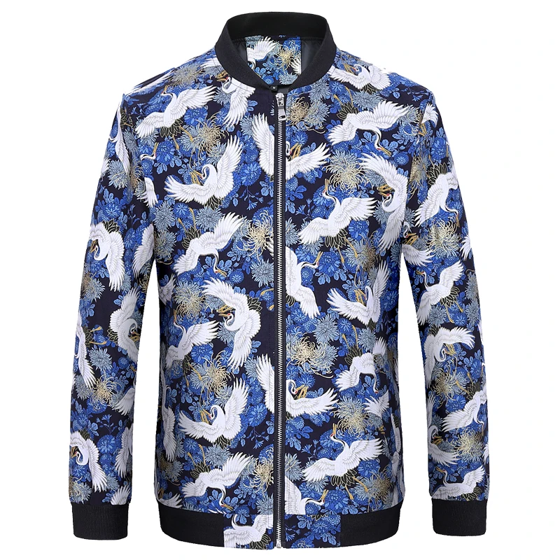 

Printing Baseball Jacket Men Casual Stand Collar Bomber Mens Slim Fit Jackets New Autumn High Quality Slim Fit Jackets Male 6XL