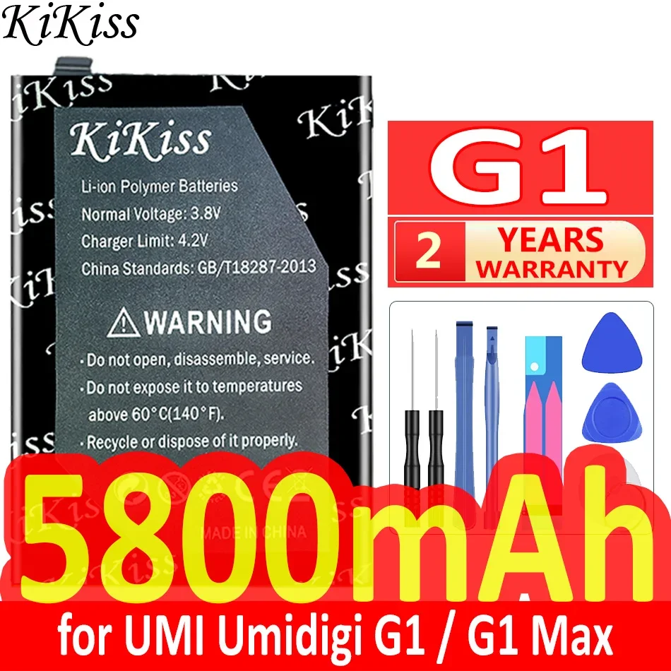 

Мощный аккумулятор KiKiss 5800 мач для UMI Umidigi G1/C1 Max G1Max C1Max