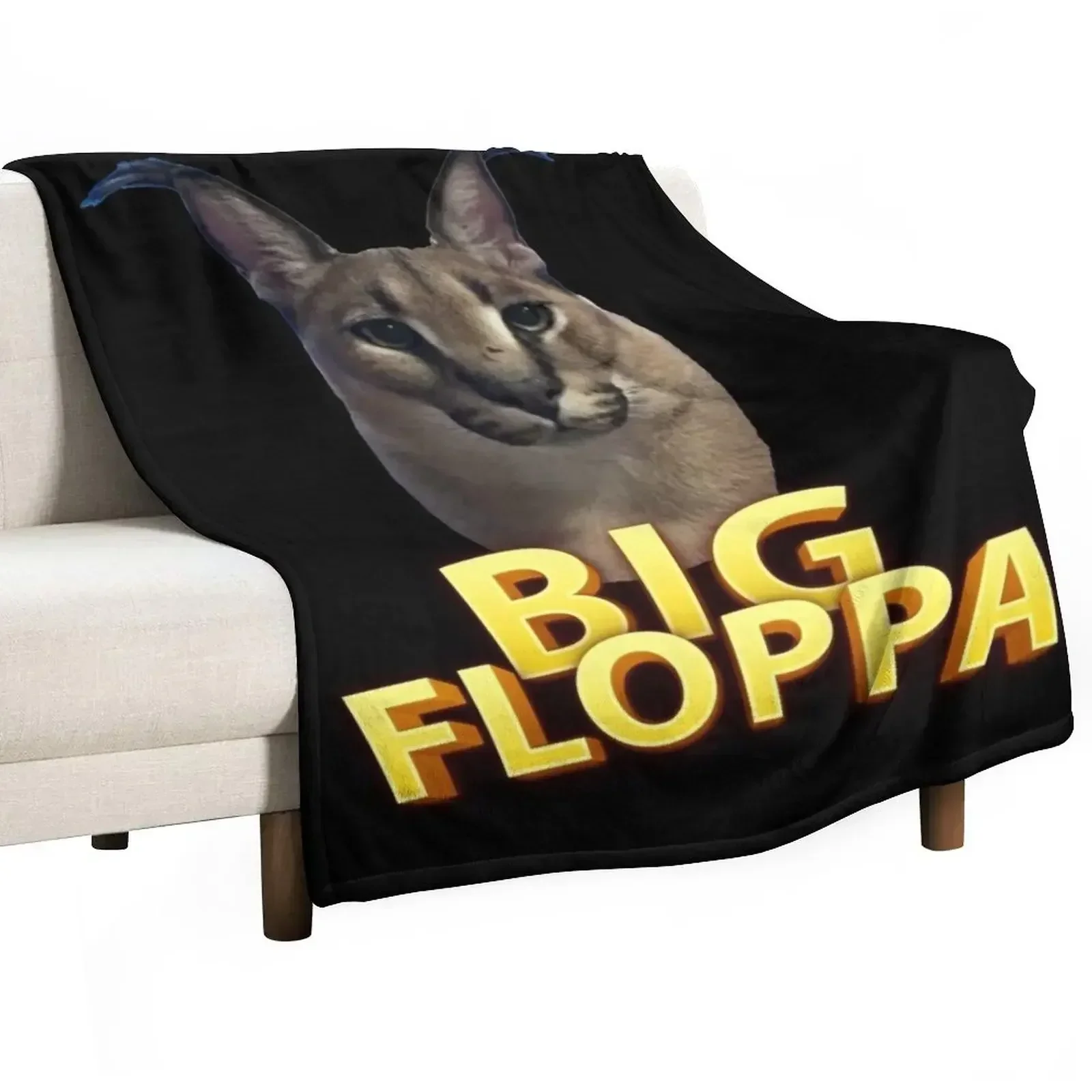 

New Big floppa meme Throw Blanket Cute Plaid Furry Hairys Blankets