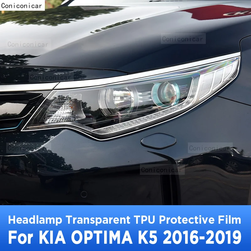 For KIA OPTIMA K5 2016-2019 Car Exterior Headlight Anti-scratch Front Lamp Transparent TPU Protective Film Sticker Accessories