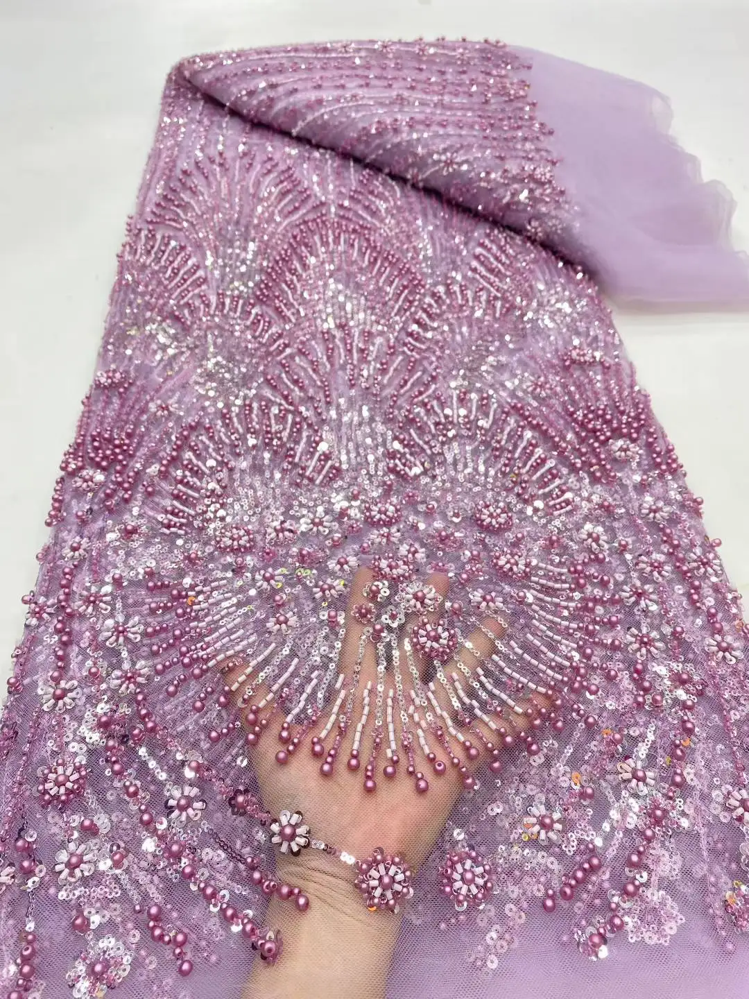 قماش دانتيل ترتر أفريقي فاخر للعريس عالي الجودة 2025 مطرز فرنسي خرز ثقيل دانتيل فساتين خياطة نيجيرية