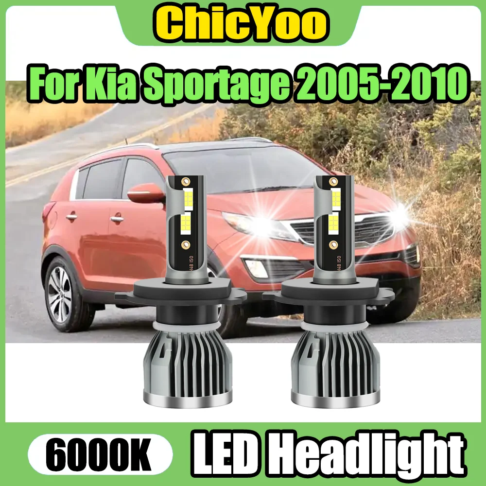 

2 шт. H4 светодиодные лампы для фар 6000K белые 120 Вт высокой мощности Canbus 20000LM автолампы 12 В автомобильные фары для Kia Sportage 2005-2010