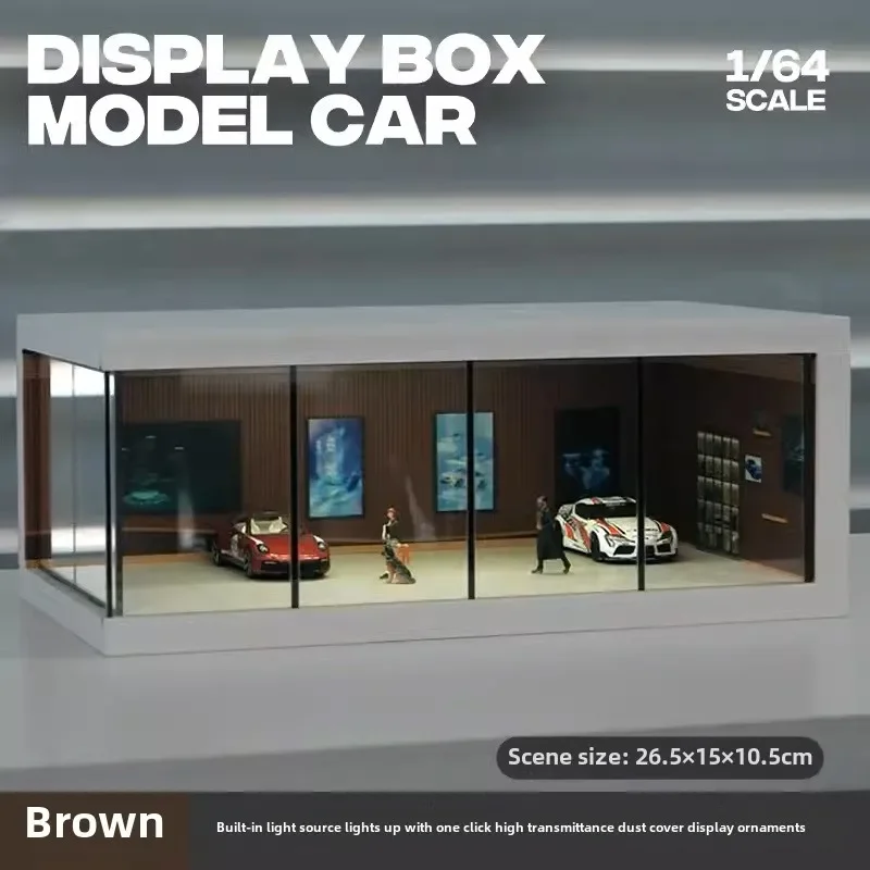 Collector 1/64 Car Model Storage Display Box Small Garage Scene Acrylic Car Showroom Parking Lot Kids Xmas Gift Toys for Boys