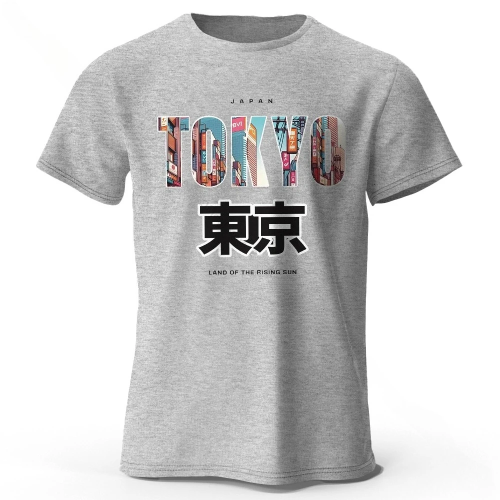 تي شيرت Tokyo Printed Fashion Forward 100% قطن، تي شيرت فائق النعومة برقبة دائرية وأكمام قصيرة، مثالي للرجال والنساء