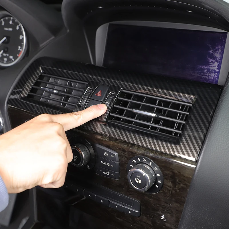 

For BMW 6 Series E63 E64 2004-2009 ABS carbon fiber car center control air outlet frame decorative sticker car accessories