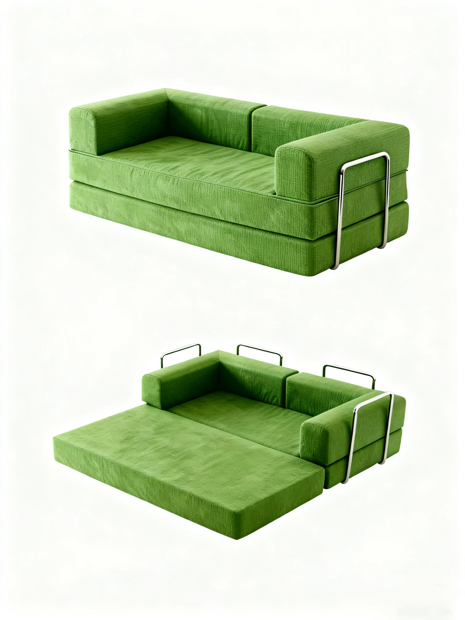 HOME 79'' Modern Two Seat Convertible Sofa Bed Boneless Compression Folding Loveseat Sleeper Foldable Modular Sectional Sofa