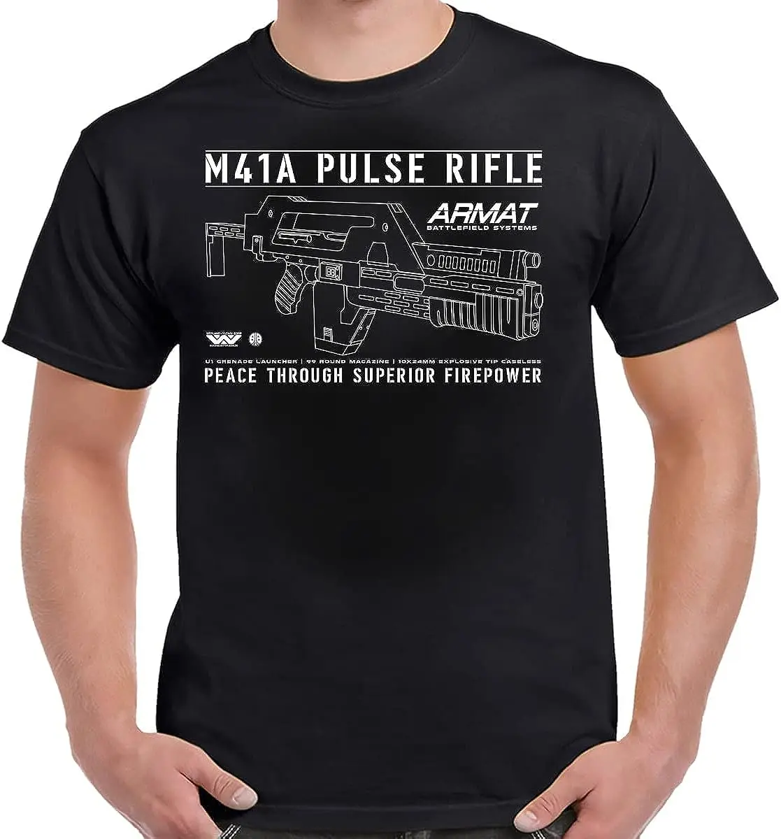 Armat Systems M41A Pulse Rifle Adult T-Shirt 100% Cotton O-Neck Summer Short Sleeve Casual Mens T-shirt Size S-3XL