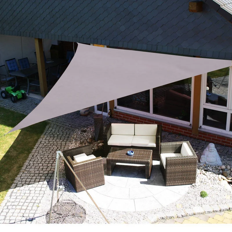 Kaki Waterdichte Zonnescherm Zeil Zwembad Regendicht Shading Doek Driehoekige Tuin Patio Outdoor Luifel Auto Zonnescherm Zeil