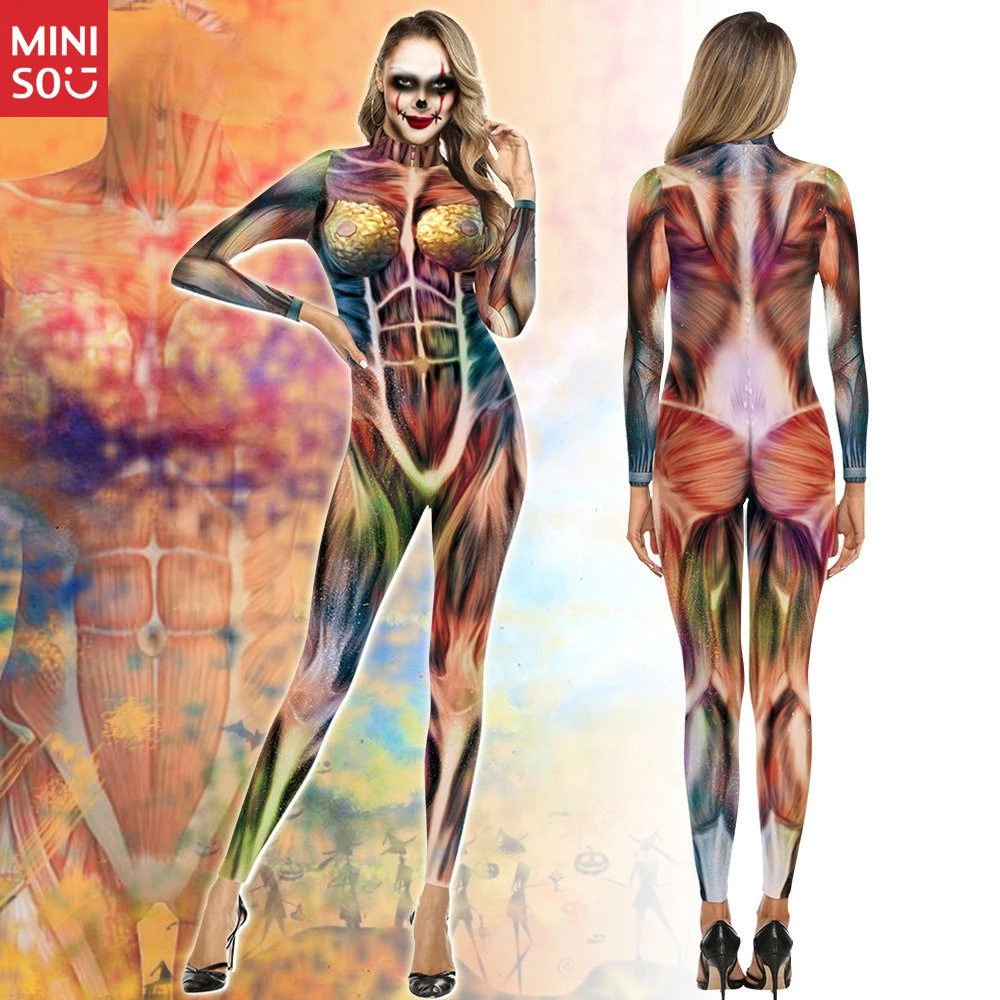 

Miniso 3D Muscle Print Bodysuit 2025 | Halloween Stage Costume, Realistic Roleplay Suit