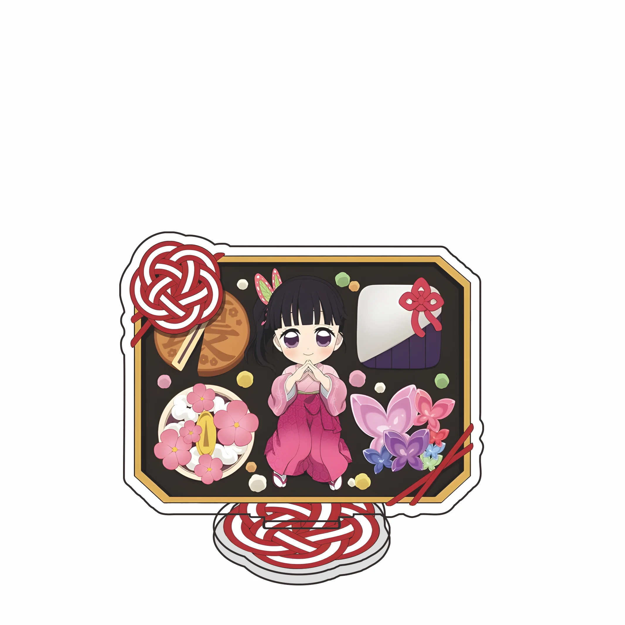 Anime Demon Slayer Acryl-Schreibtischfiguren Tanjirou Nezuko Kyoujurou Niedliche Dekorationsplatten Cartoon-Geschenke – Detail 4