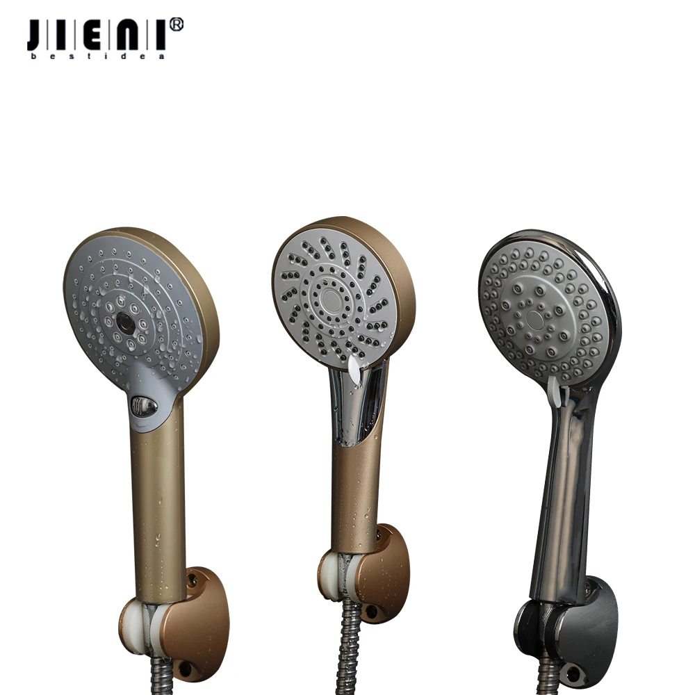 JIENI NEW Bathroom Hand Spray Shower Chuveiro Saving Water Handheld Handle Wall Mounted Shower Faucets Taps Bathroom Accessories