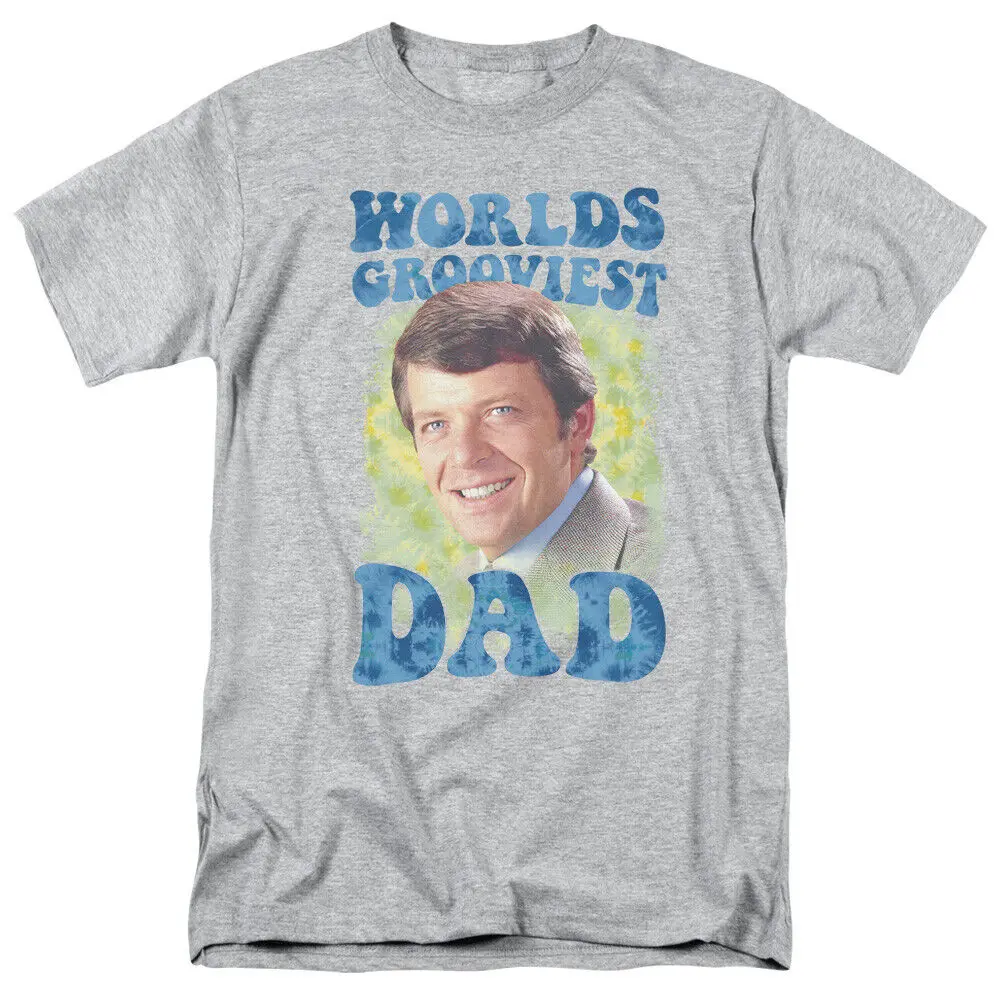 The Brady Bunch Worlds Grooviest Dad T Shirt Mens Licensed Classic Merch Gray