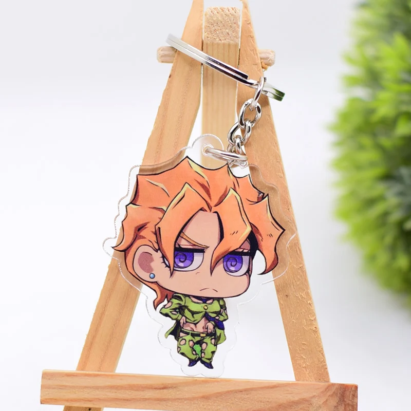 Jojo Anime Keychain Arcylic Cartoon Figures Keyrings Kawaii Key Chain Accessories