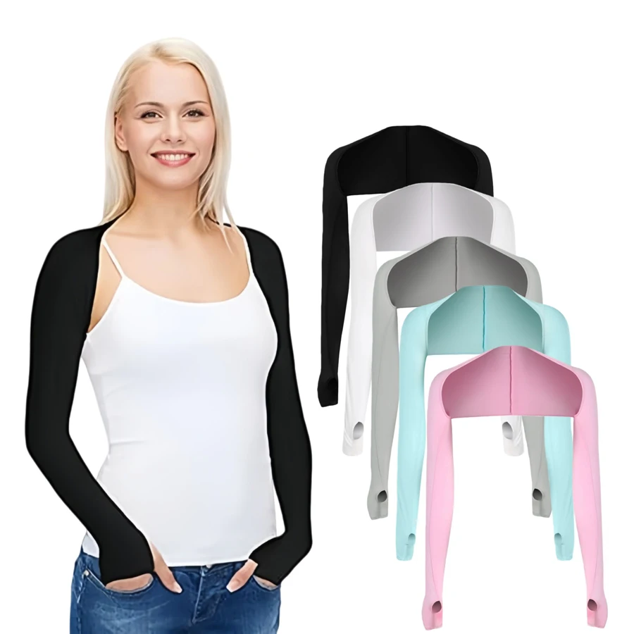

OutdoorEssentials Arm Sleeves for Women - Golf UV Shawl with Sleeves - Workout Shrug Bolero - Arm Tights for Sun Protection