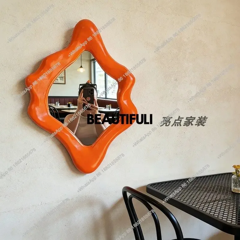 Custom mirror, American decorative mirror wall hanging creative bathroom special-shaped makeup mirror art