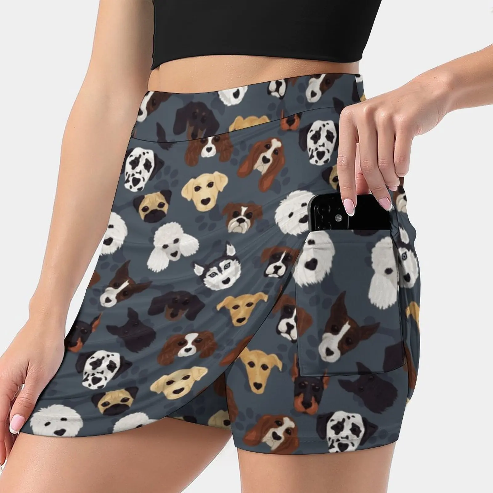 

Canine Collective Women'S Fashion Sporting Skirt With Pockets Tennis Golf Running Skirts Dog Animal Pet House Home Doberman